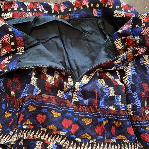 Farm Rio Ainika Tapestry Blue Maxi Skirt Tiered Size M - Picture 12 of 16